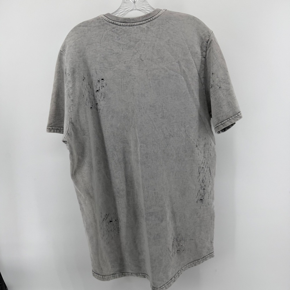 Women's Grey Acid Wash T-shirt Dress Large Short Sleeve Streetwear Grunge Urban - Picture 3 of 7
